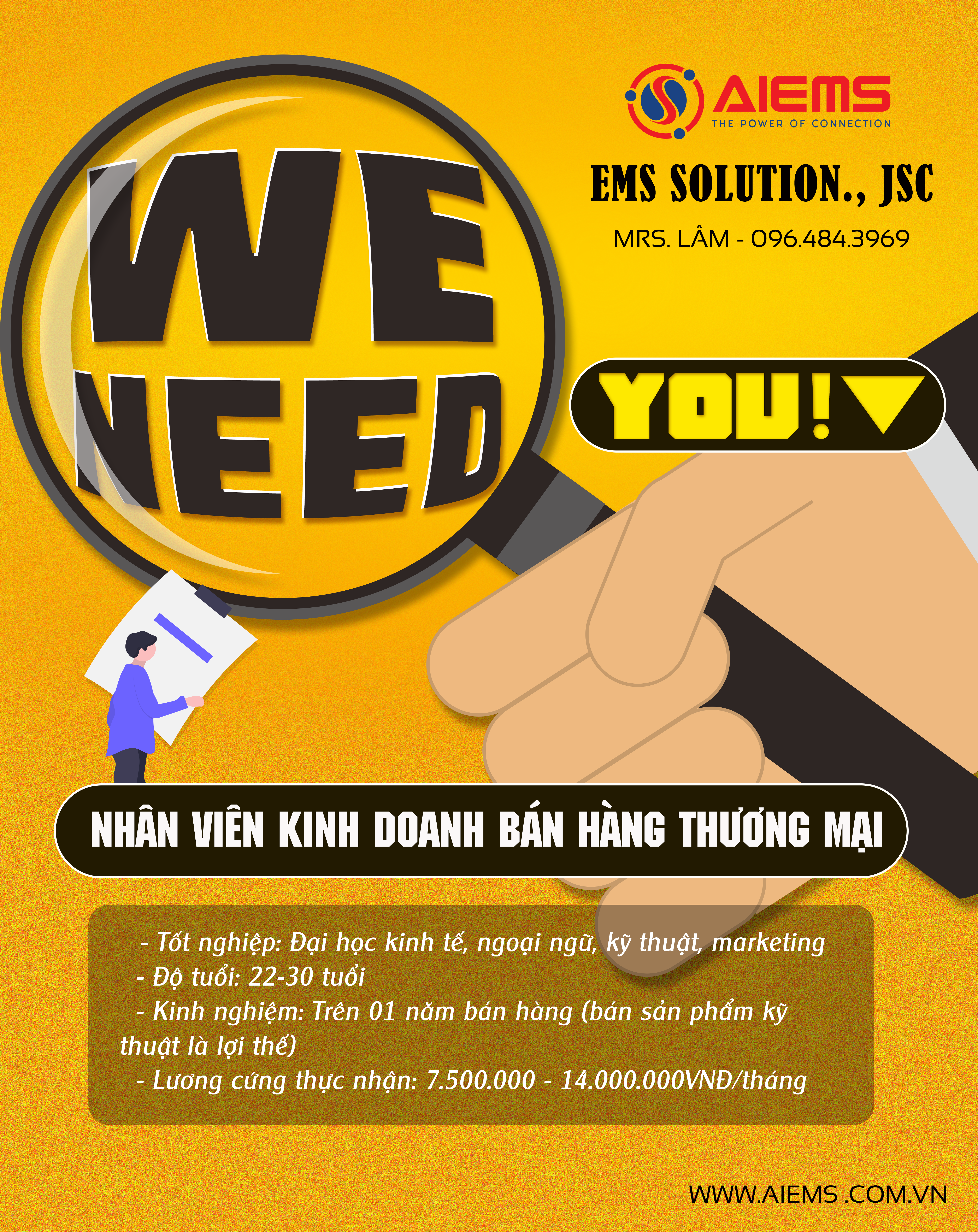 Tuyển dụng: Nhân viên Kinh doanh bán hàng thương mại