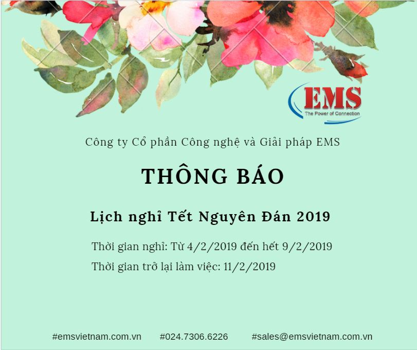 THÔNG BÁO LỊCH NGHỈ TẾT NGUYÊN ĐÁN 2019