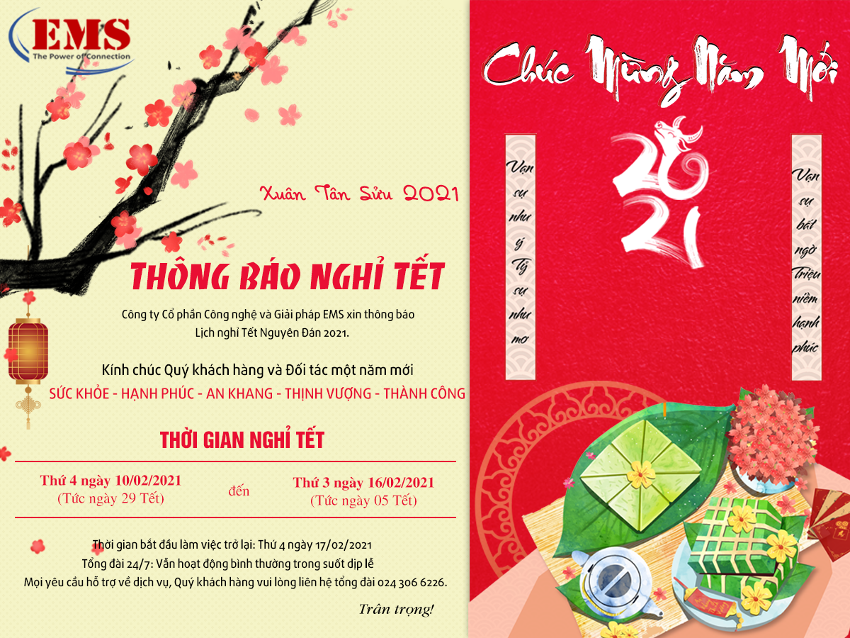 THÔNG BÁO NGHỈ TẾT NGUYÊN ĐÁN 2021